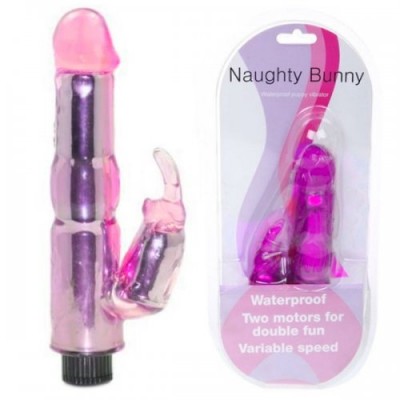 Розовый вибратор с клиторальной стимуляцией