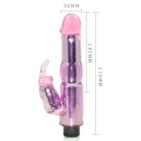 Розовый вибратор с клиторальной стимуляцией