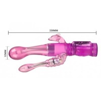 Вибратор с ротацией и гнущимся анальным отростком