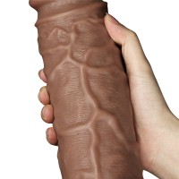 Большой фаллос-мулат на присоске Lovetoy Realistic Chubby Dildo 27 см