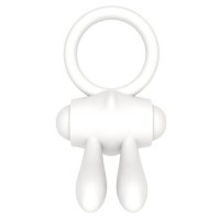 Белое виброкольцо Power Clit Cockring Rabbit
