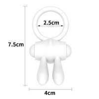 Белое виброкольцо Power Clit Cockring Rabbit