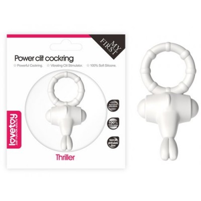 Белое виброкольцо POWER THRILL CLIT COCKRING Белое виброкольцо POWER THRILL CLIT COCKRING