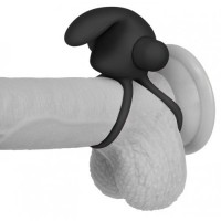 Двойное виброкольцо Power Clit Duo Silicone Cockring чёрное