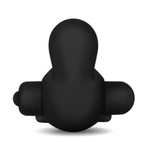 Двойное виброкольцо Power Clit Duo Silicone Cockring чёрное