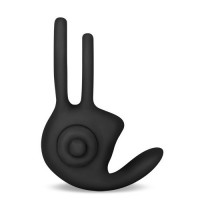 Двойное виброкольцо Power Clit Duo Silicone Cockring чёрное