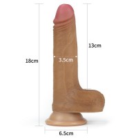 Фаллоимитатор на присоске с мошонкой мулат Dual-Layered Silicone Cock 18 см Фаллоимитатор на присоске с мошонкой мулат Dual-Layered Silicone Cock 18 см
