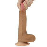 Фаллоимитатор на присоске с мошонкой мулат Dual-Layered Silicone Cock 18 см Фаллоимитатор на присоске с мошонкой мулат Dual-Layered Silicone Cock 18 см