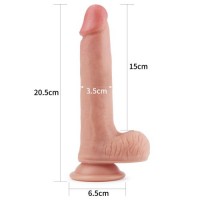 Фаллоимитатор на присоске с мошонкой Dual-Layered Liquid Silicone Nature Cock 21 см