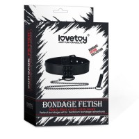 Ошейник с поводком на цепи Bondage Fetish Black Matt Collar With Leash