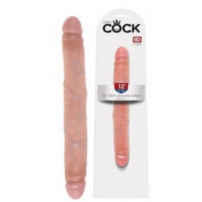 Двухсторонний фаллоимитатор King Cock 12 Slim Double Dildo Flesh