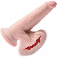 Фаллос с подвижной мошонкой на присоске King Cock Plus Triple Density 26 см