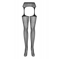 Чулки  на поясе S207 черный S/M/L