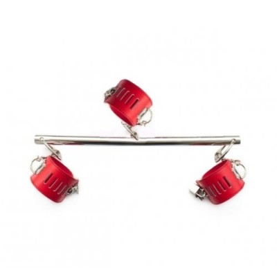 Бондажная распорка красный ошейник и наручники Бондажная распорка красный ошейник и наручники