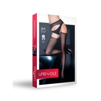 Чулки с поясом и рисунком зигзаг (Le Frivole) (S/M) Чулки с поясом и рисунком зигзаг (Le Frivole) (S/M)