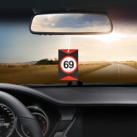 Ароматизатор в авто бумажный SEXDRIVE "69", чёрный лёд