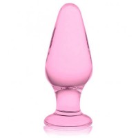 Анальная пробка из стекла розовая Glass Romance 10 см