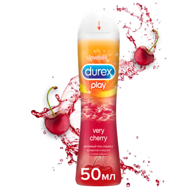 Гель-смазка Durex Play Very Cherry с возбуждающим ароматом вишни 50 мл