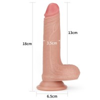 Реалистичный фаллоимитатор на присоске с мошонкой Dual-Layered Silicone Cock 18 см Реалистичный фаллоимитатор на присоске с мошонкой Dual-Layered Silicone Cock 18 см