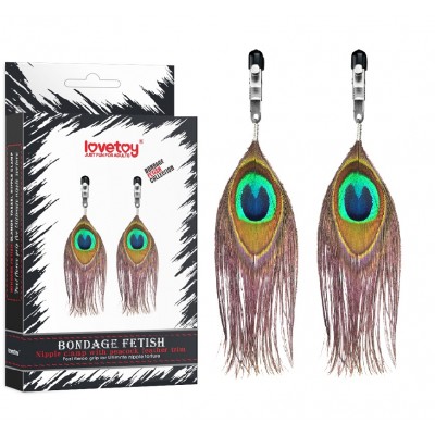 Зажимы для сосков с пером павлина