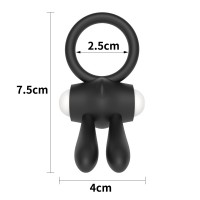 Черное виброкольцо Power Clit Cockring Rabbit