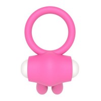 Розовое виброкольцо Power Clit Cockring Rabbit