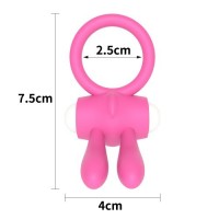 Розовое виброкольцо Power Clit Cockring Rabbit