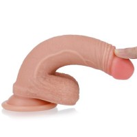 Реалистичный фаллоимитатор на присоске с мошонкой Dual-Layered Silicone Cock 18 см Реалистичный фаллоимитатор на присоске с мошонкой Dual-Layered Silicone Cock 18 см