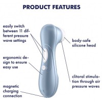 Вакуумно-волновой стимулятор клитора Satisfyer Pro 2 голубой