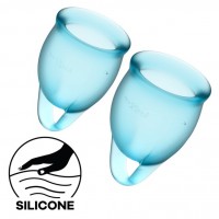 Набор менструальных чаш Satisfyer Feel Confident, голубой