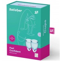 Набор менструальных чаш Satisfyer Feel Confident, голубой