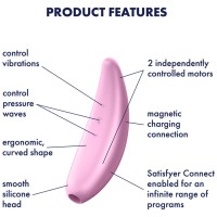 Вакуумный смарт-стимулятор клитора с вибрацией Satisfyer Curvy 3+ розовый