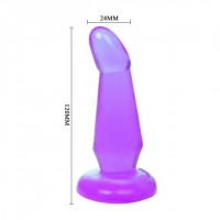 Анальная изогнутая пробка с присоской фиолетовая Анальная изогнутая пробка с присоской фиолетовая