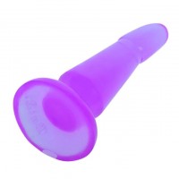 Анальная изогнутая пробка с присоской фиолетовая Анальная изогнутая пробка с присоской фиолетовая