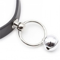 Черный классический ошейник с бубенчиком