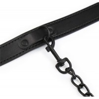 Классический ошейник из искусственной кожи с поводком Классический ошейник из искусственной кожи с поводком