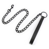 Классический ошейник из искусственной кожи с поводком Классический ошейник из искусственной кожи с поводком