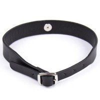 Черный классический ошейник с бубенчиком