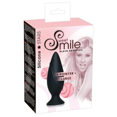 Анальная черная втулка SMILE Butt Plug POINTER LARGE