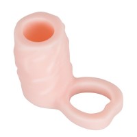 Телесная насадка с петлёй на мошонку Nature Skin Sleeve & Ring