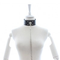 Широкий черный ошейник с заклепками Широкий черный ошейник с заклепками