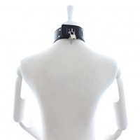 Широкий черный ошейник с заклепками Широкий черный ошейник с заклепками