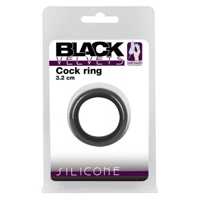 Эрекционное кольцо на пенис Black Velvets Cock Ring черное 3,2 см