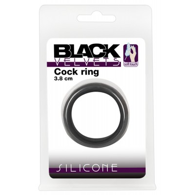 Эрекционное кольцо на пенис Black Velvets Cock Ring черное 3,8 см