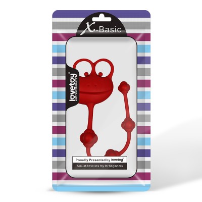 Анальная цепочка красная Silicone Frog Anal Beads-Red Анальная цепочка красная Silicone Frog Anal Beads-Red