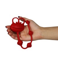 Анальная цепочка красная Silicone Frog Anal Beads-Red Анальная цепочка красная Silicone Frog Anal Beads-Red