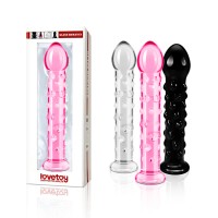 Розовый фаллоимитатор из стекла Glass Romance с пупырышками 17 см