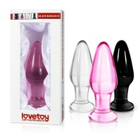 Анальная пробка из стекла черная Glass Romance 4 см Анальная пробка из стекла черная Glass Romance 4 см
