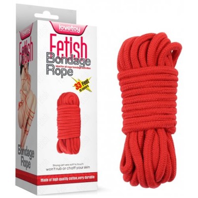 Красная веревка для бондажа Fetish Bondage Rope 10 метров