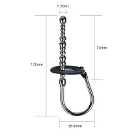 Уретральный буж с двумя кольцами Stainless Steel Penis Plug With Glans Ring